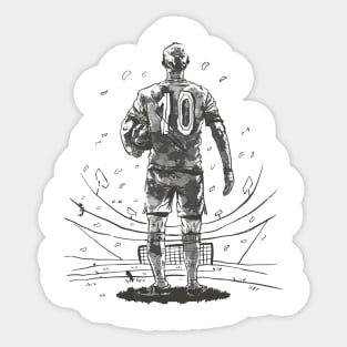 Soccer player in field Sticker